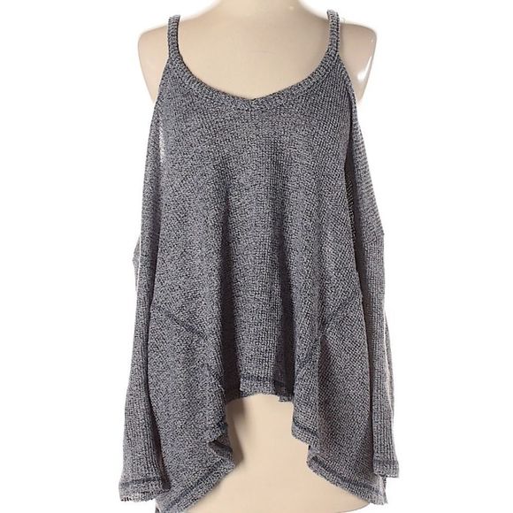 Anthropologie Gray Cold Shoulder Sweater - Picture 3 of 5